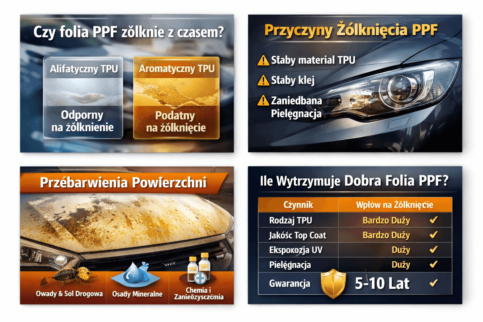 Czy folia PPF żółknie? Przyczyny, trwałość i jak ocenić jakość
