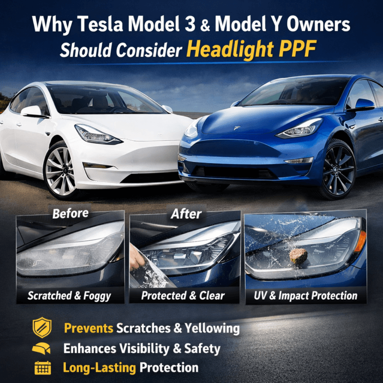 tesla headlights ppf