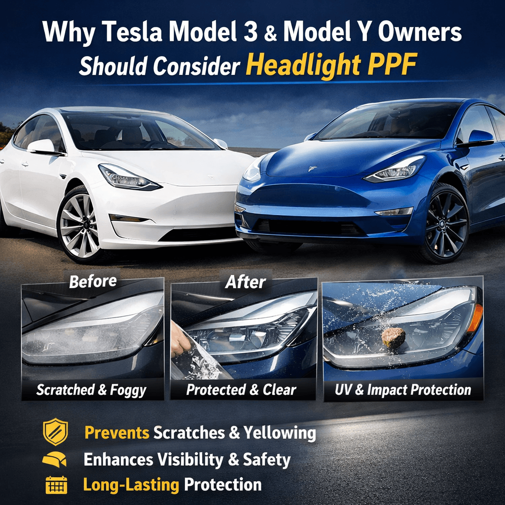 tesla headlights ppf