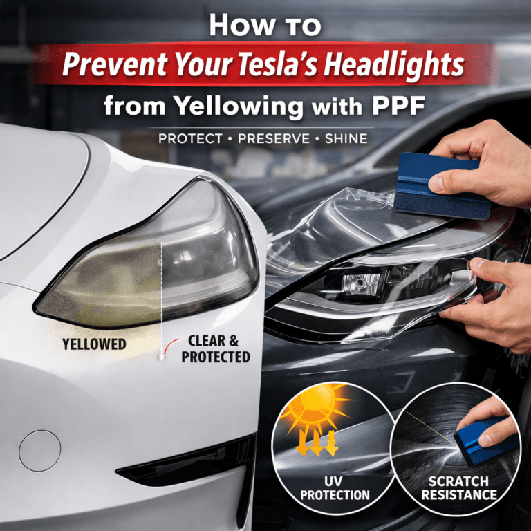 tesla headlight anti-yellowing